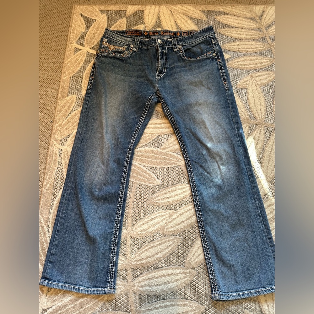 Rock Revival Darry Straight Men’s Denim Jeans 40